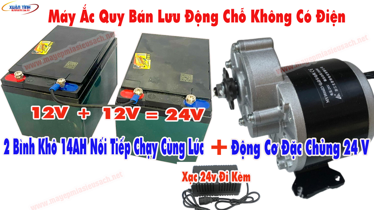 máy acquy chạy 2 bình tiếp nối