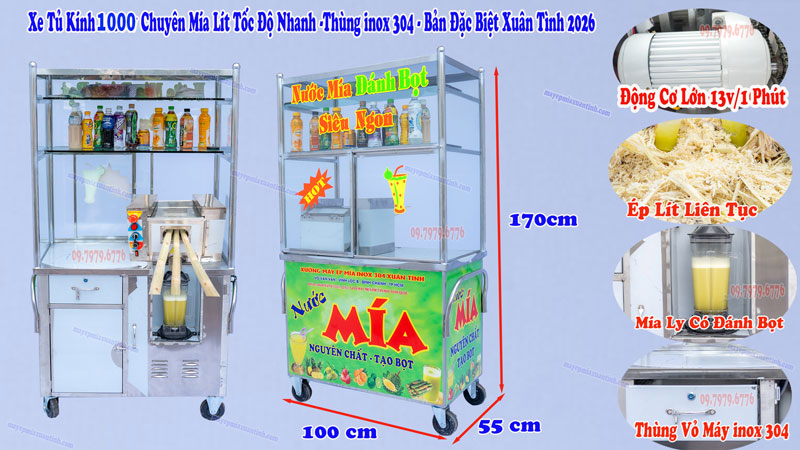 Xe Nuoc Mia Tu Kinh Model 1000 Inox 304 1