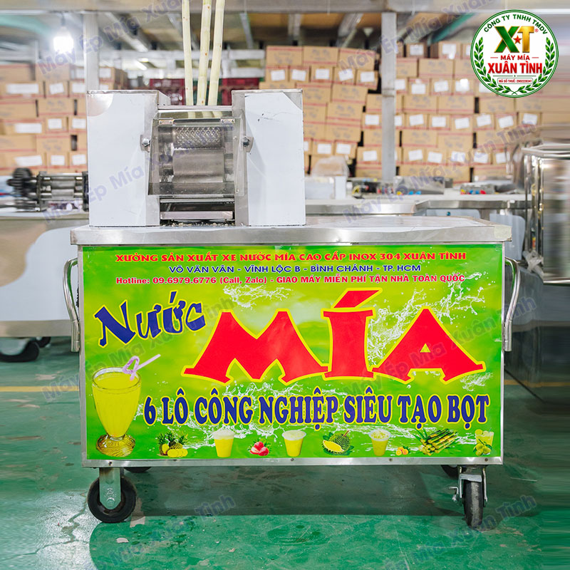 Xe Nước Mía 6 Lô 90 Liền Bàn Model 2000