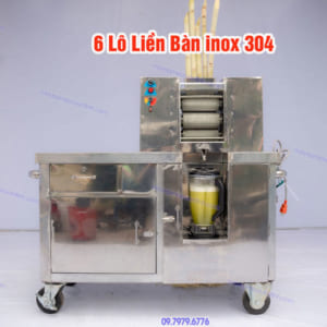 Xe Nước Mía 6 Lô 1m2 Model 2200 Inox 304