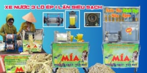 Xe Nước Mía 3 Lô Ép 1 Lần Siêu Sạch