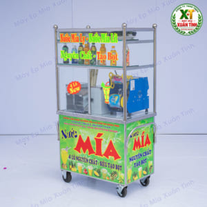 Combo Xe Nước Mía 4 Lô 73 Tủ Kính và Máy Ép Ly 1 Lít X10