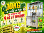 Ép 10kg mía chỉ trong vài phút với Xe nước mía 4 lô 73 tủ kính!