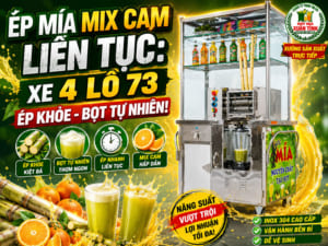 Ép mía mix cam liên tục: Xe 4 lô 73 ép khỏe - bọt tự nhiên!
