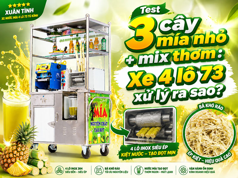 Test 3 cây mía nhỏ + mix thơm: Xe 4 lô 73 xử lý ra sao?